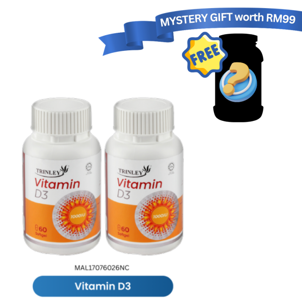 [TP] TRINLEY VITAMIN D3 1000 IU 60s TWINPACK-MAL17076026NC (Free Supplement Gift)